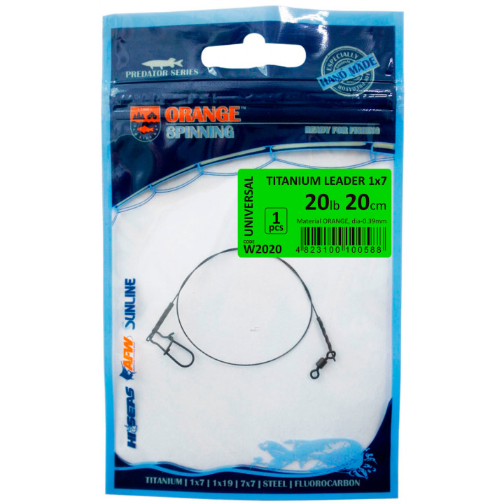 Повідець UKRSPIN Orange Spinning титан 1x7 16см 5кг(10lb)/0.27мм