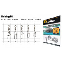 Вертлюг з карабіном Fishing ROI Impressed rolling swivel with nice snap