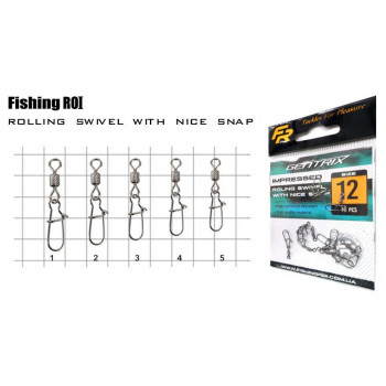 Вертлюг з карабіном Fishing ROI Impressed rolling swivel with nice snap