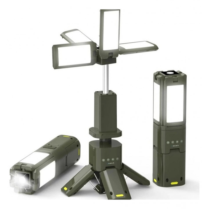 Фонарь –лампа с Power Bank 14000 mAh перезаряжаемый, водозащищённый IPX5, телескопический 6000 lm