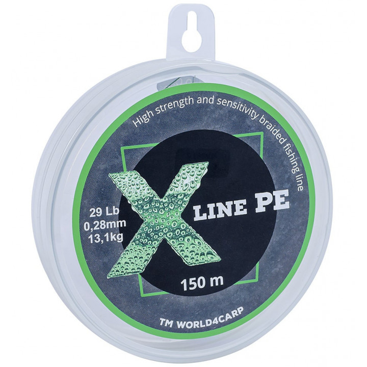 Шнур плетёный X Line PE 150 m Dark green 0,10 мм