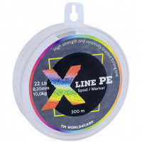 Шнур плетёный X Line PE 300 m Spod/Marker 0,18 мм, multicolor