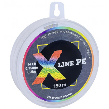 Шнур плетений X Line PE 150 m Multicolor Ø 0,13 мм 0,13 мм