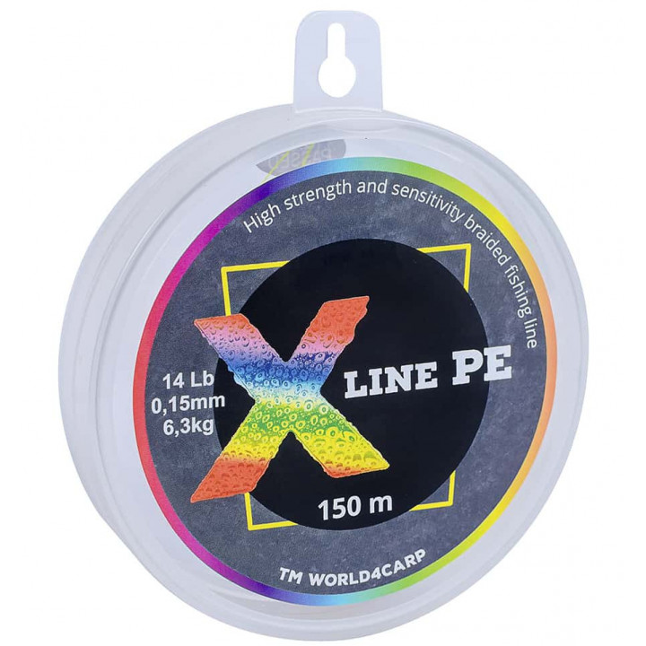 Шнур плетёный X Line PE 150 m Multicolor Ø 0,13 мм 0,13 мм