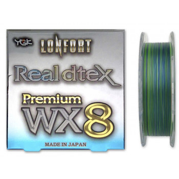 Шнур YGK Lonfort Real DTex X8 90m #0.3/9lb синій/зелений/білий