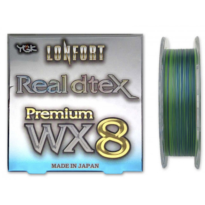 Шнур YGK Lonfort Real DTex X8 90m #0.4/12lb голубой/зеленый/белый