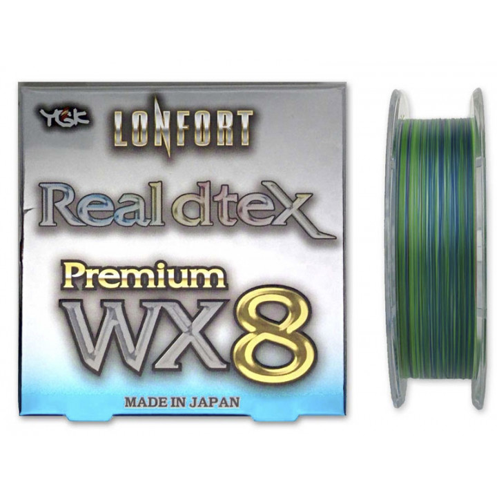 Шнур YGK Lonfort Real DTex X8 210m #0.5/14lb голубой/зеленый/белый