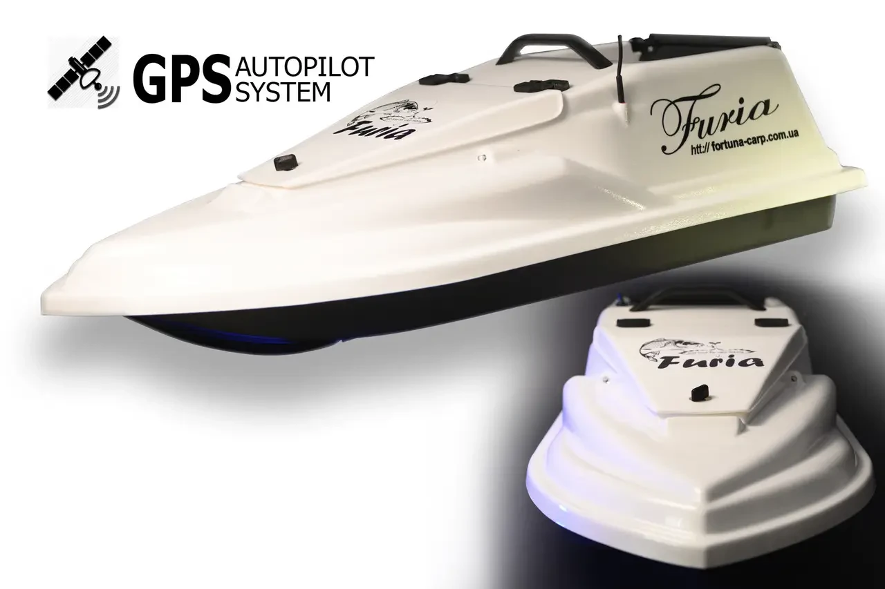 Кораблик для рыбалки Фурия Шторм с GPS Cortex 3+1 Белый